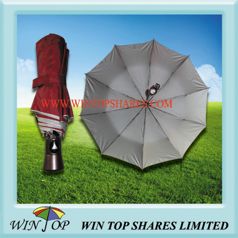 Nickel plated auto steel folding umbrella