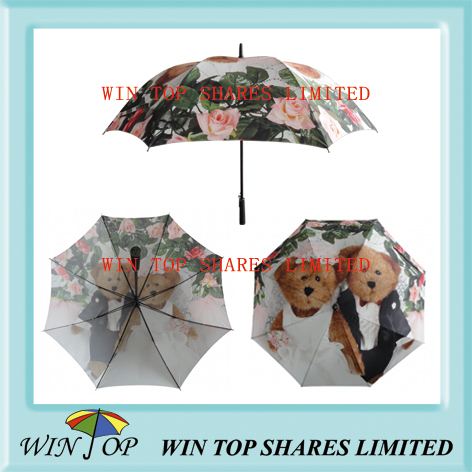 27 inch Teddy bear heat transfer umbrella