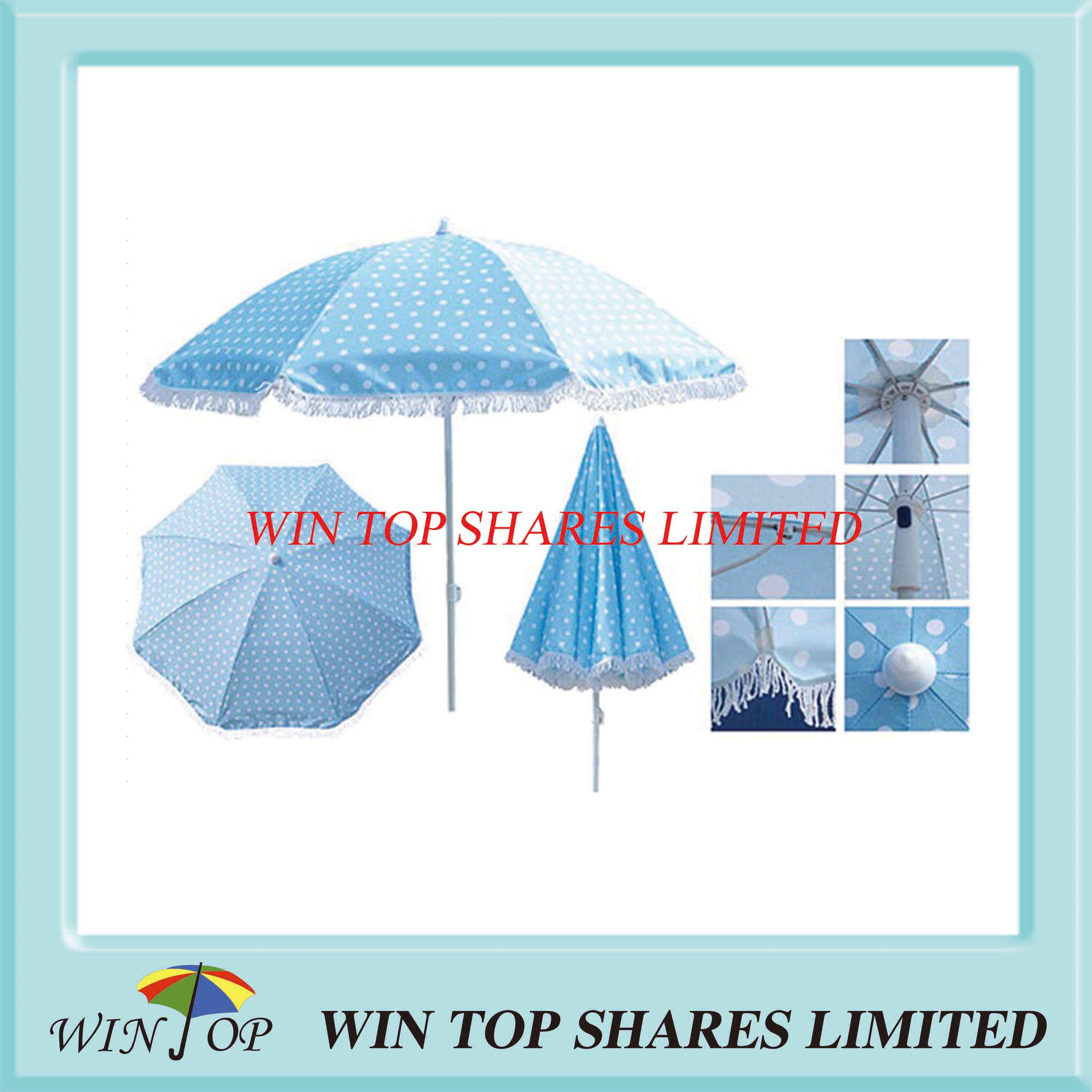 Printed Beach Umbrella with Lace