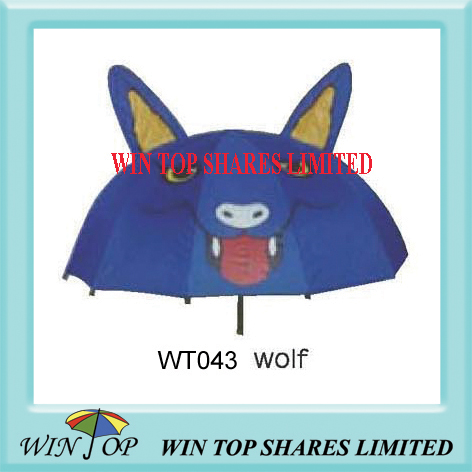 18" wolf cartoon umbrella
