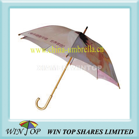 Manual wooden picture/photo umbrella