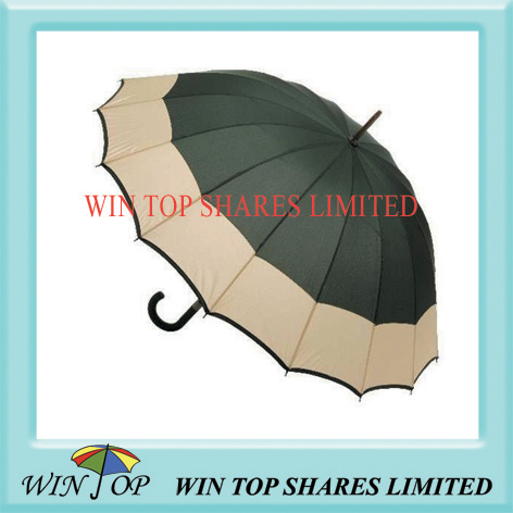 2 colors manual wooden umbrella