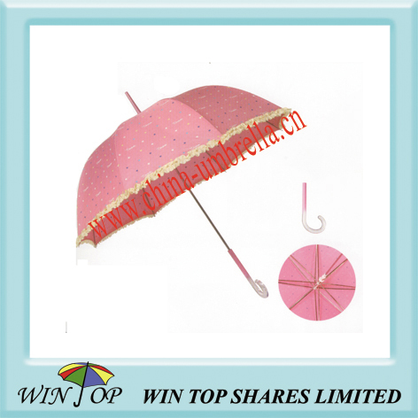 23" pongee printed stick umbrella