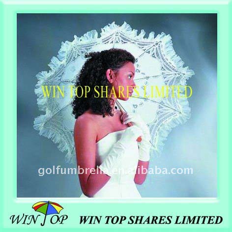 White lace wedding umbrella