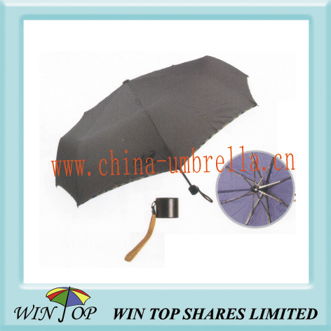 3 folding black metal umbrella