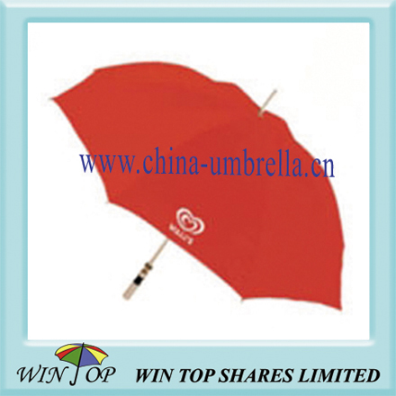 27" x 8 ribs red pongee golf umbrella