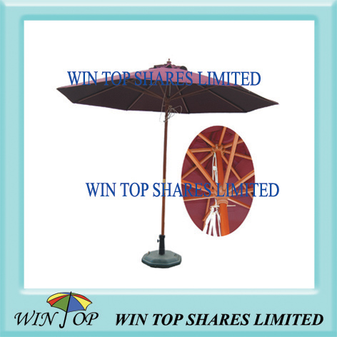 2.7M wooden pole outdoor patio umbrella